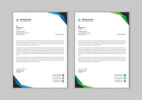 Creative and Professional letter head design template. modern corporate letterhead template design. business letterhead design. Letterhead template in flat style Free Vector. vector