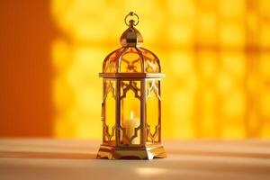 Eid mubarak and ramadan kareem greetings with islamic lantern and mosque. Eid al fitr background. Eid al fitr background of window concept by photo