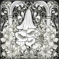 Art Nouveau Coloring Page photo