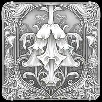 Art Nouveau Coloring Page photo