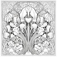 Art Nouveau Coloring Page photo