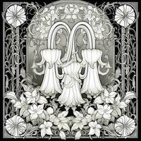 Art Nouveau Coloring Page photo