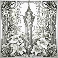 Art Nouveau Coloring Page photo