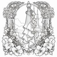 Art Nouveau Coloring Page photo