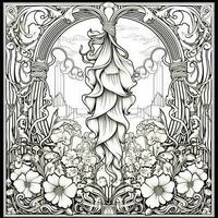 Art Nouveau Coloring Page photo