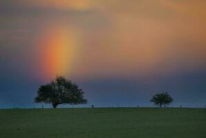 arco iris terminado el campo foto