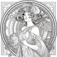 Art Nouveau Coloring Page photo