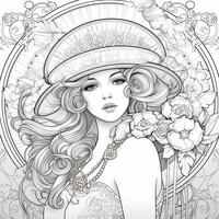 Art Nouveau Coloring Page photo