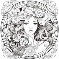 Art Nouveau Coloring Page photo