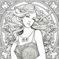 Art Nouveau Coloring Page photo