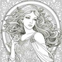 Art Nouveau Coloring Page photo