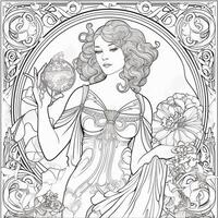 Art Nouveau Coloring Page photo