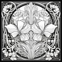 Art Nouveau Coloring Page photo