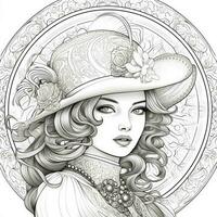 Art Nouveau Coloring Page photo