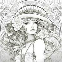 Art Nouveau Coloring Page photo