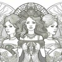 Art Nouveau Coloring Page photo