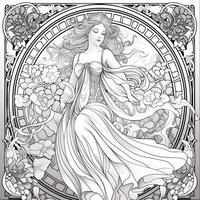 Art Nouveau Coloring Page photo