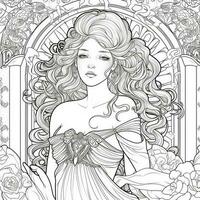 Art Nouveau Coloring Page photo