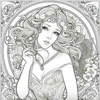 Art Nouveau Coloring Page photo