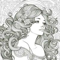 Art Nouveau Coloring Page photo