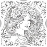 Art Nouveau Coloring Page photo