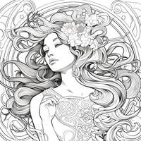 Art Nouveau Coloring Page photo