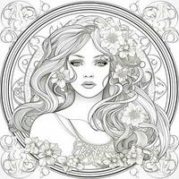 Art Nouveau Coloring Page photo