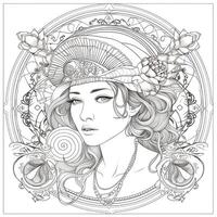 Art Nouveau Coloring Page photo