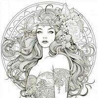 Art Nouveau Coloring Page photo