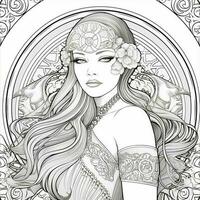 Art Nouveau Coloring Page photo