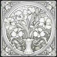 Art Nouveau Coloring Page photo