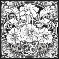 Art Nouveau Coloring Page photo