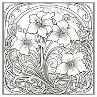 Art Nouveau Coloring Page photo