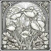 Art Nouveau Coloring Page photo