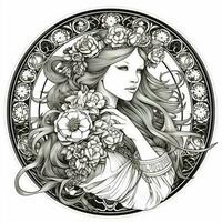 Art Nouveau Coloring Page photo