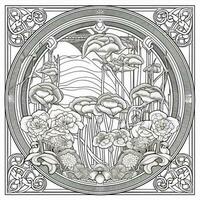 Art Nouveau Coloring Page photo