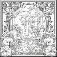 Art Nouveau Coloring Page photo