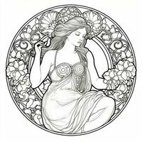 Art Nouveau Coloring Page photo