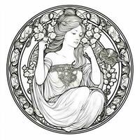 Art Nouveau Coloring Page photo