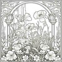 Art Nouveau Coloring Page photo