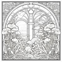 Art Nouveau Coloring Page photo