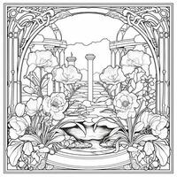 Art Nouveau Coloring Page photo