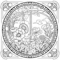 Art Nouveau Coloring Page photo