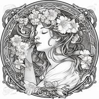 Art Nouveau Coloring Page photo