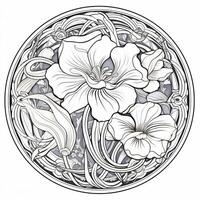 Art Nouveau Coloring Page photo