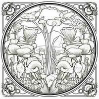 Art Nouveau Coloring Page photo