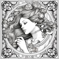 Art Nouveau Coloring Page photo