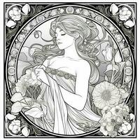 Art Nouveau Coloring Page photo