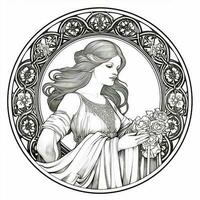 Art Nouveau Coloring Page photo