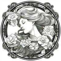 Art Nouveau Coloring Page photo